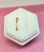 14k Rook Circón piercing