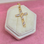 10k Dije de Cruz 2 tonos de oro