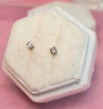 14k Oro blanco y Diamantes verdaderos