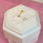 14k Arito Clasico 5mm circón transparente