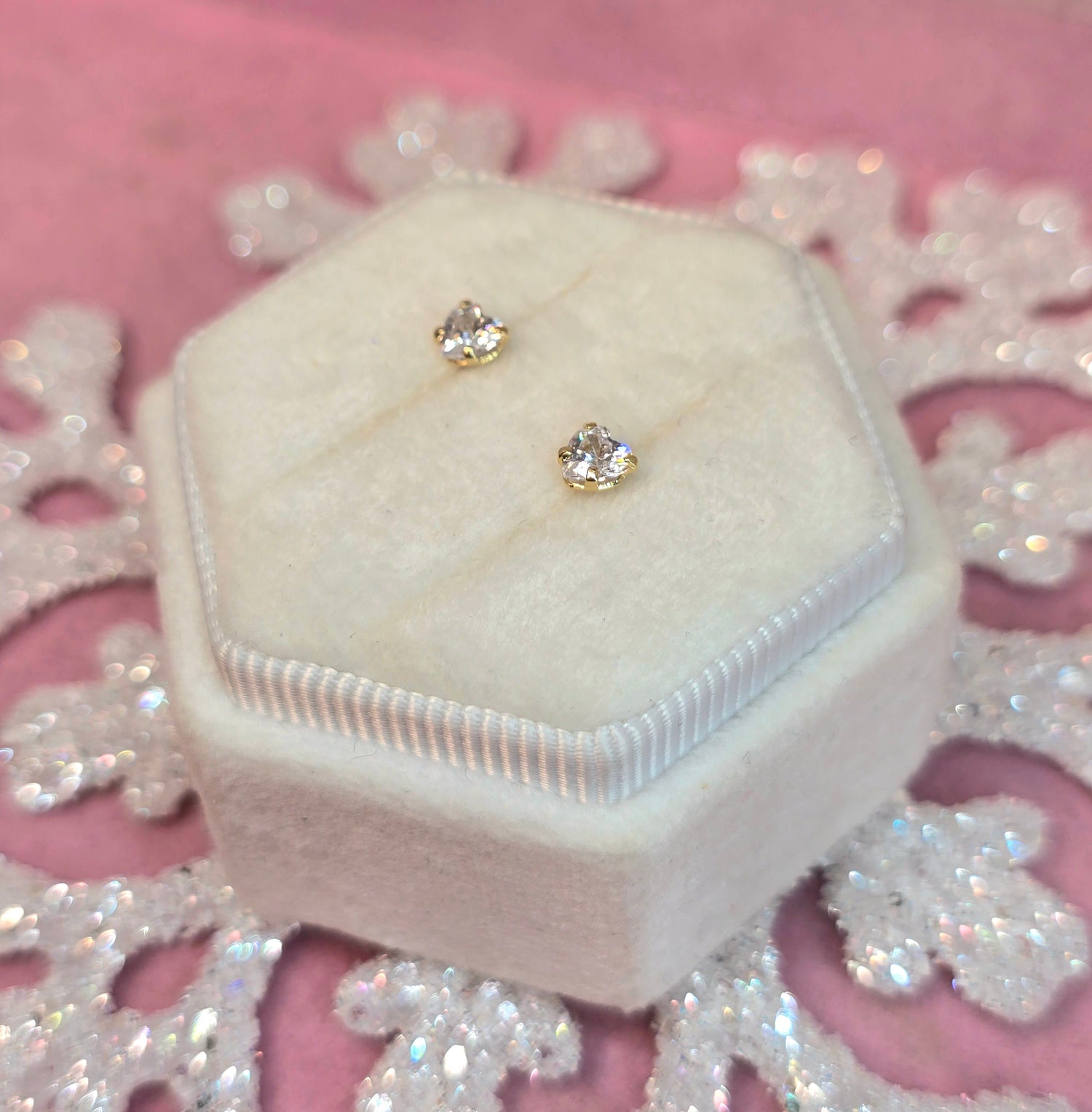 14k Arito Corazón 4mm transparente