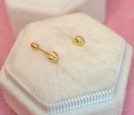 14k Arito media Luna 4 mm troquelada