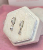 14K Oro blanco y dije de gotita