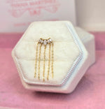 14K Piercing 5 almonds y cadena