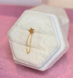 14K Piercing estrellita con cadena
