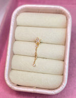 14K Piercing individual Estrella con cadena