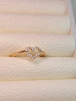 10K Anillo de Corazón de circones