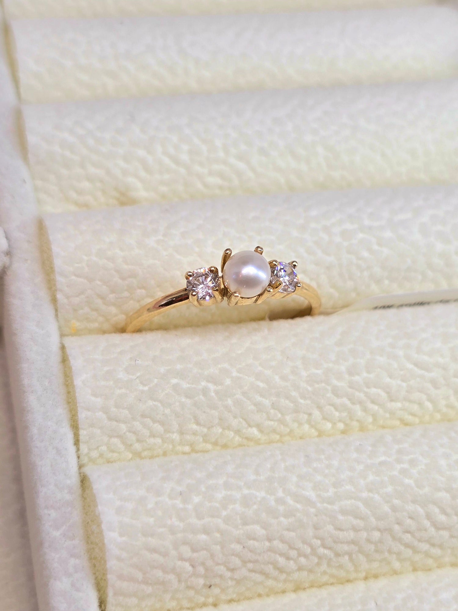 10K Anillo con Perla natural