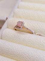 14K Anillo piedra Drizy de agata PINK