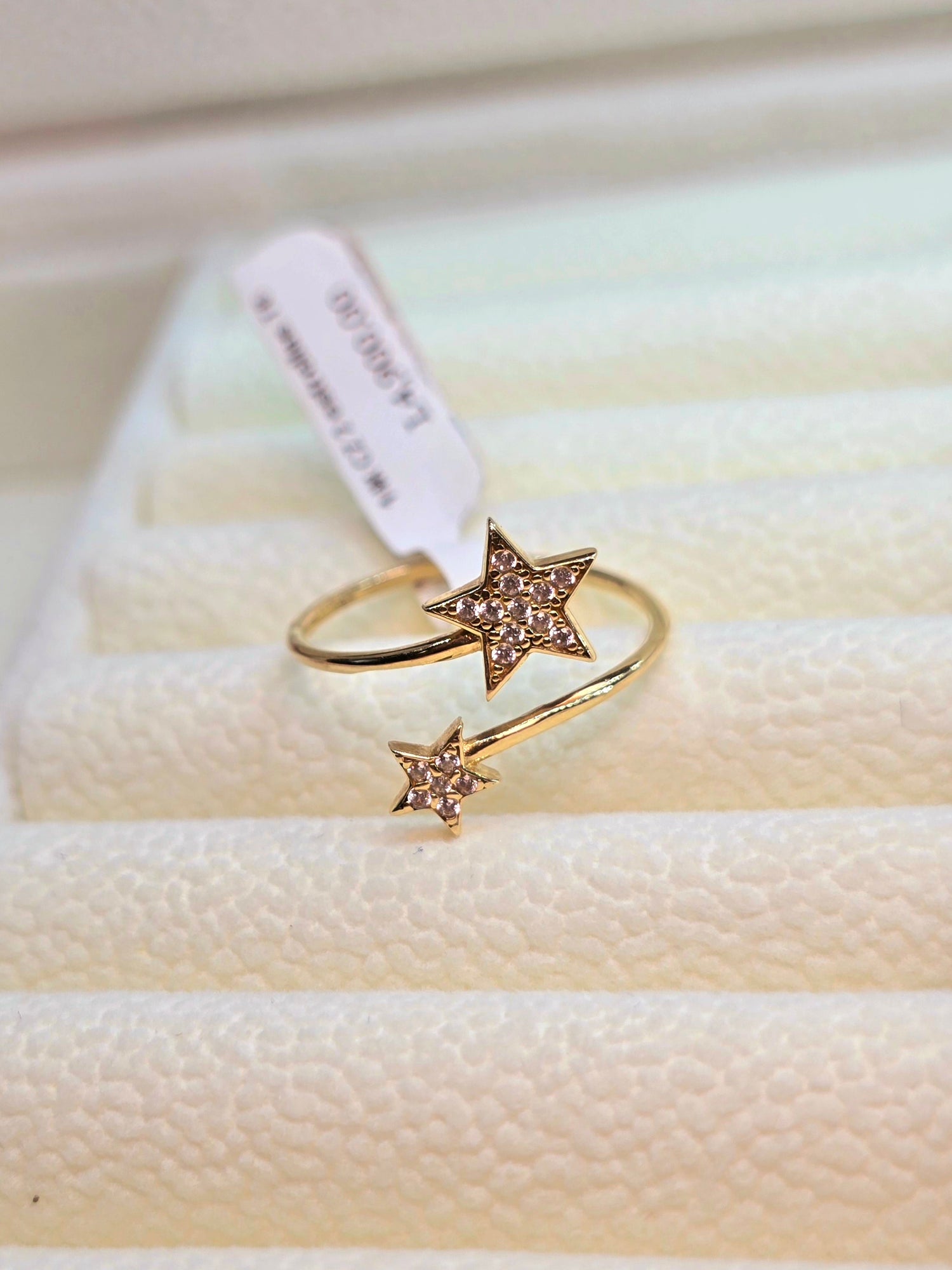 14K Anillo 2 Estrellas con circones
