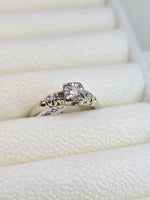 14k Anillo de Oro blanco con diamante