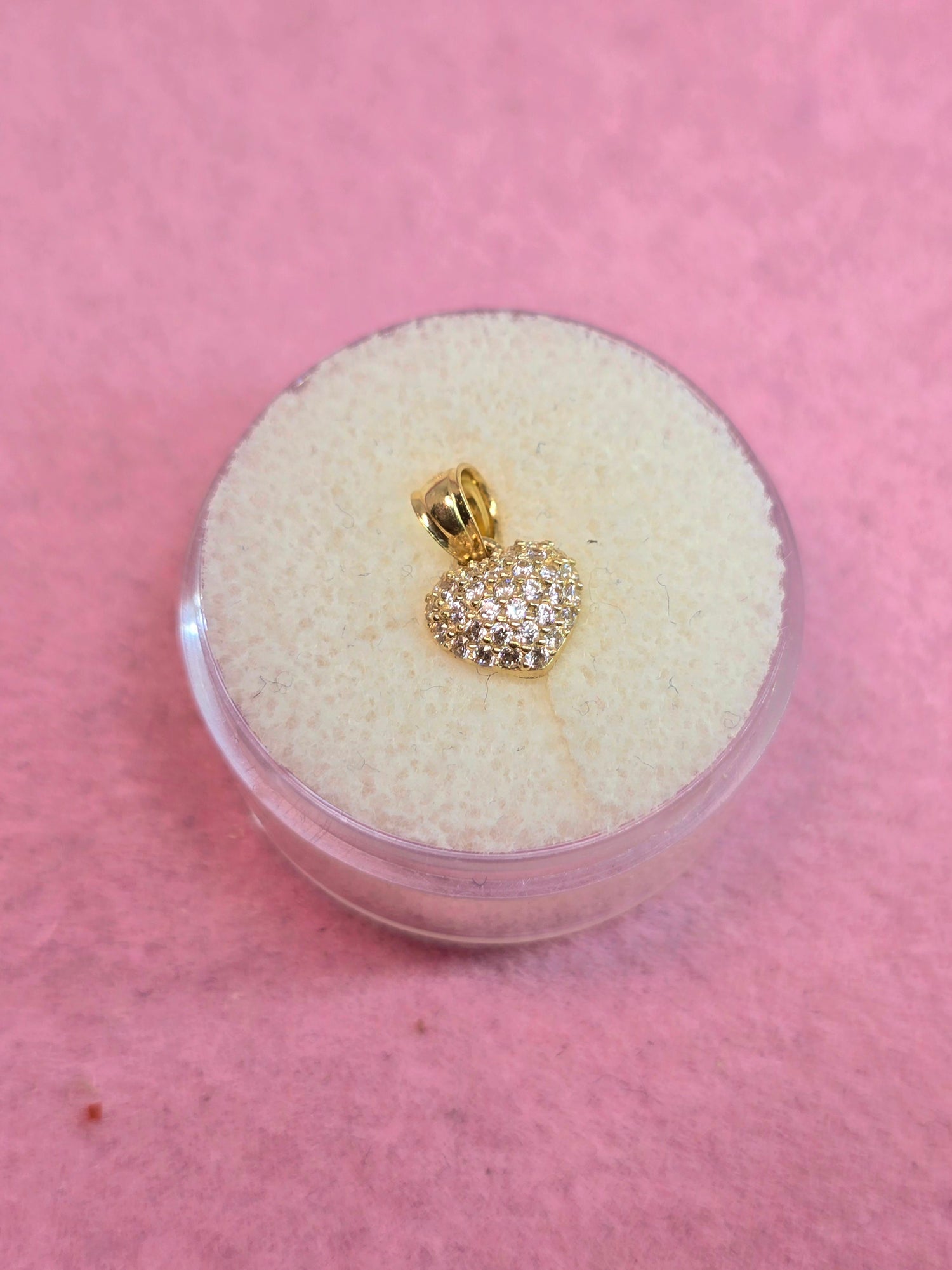 10K Dije de Corazón con circones