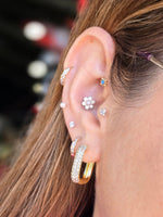 Brass hoops cuadradas con circones