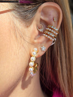 Brass hoops con perlas medianas