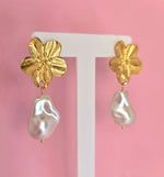 Aretes flor Brass