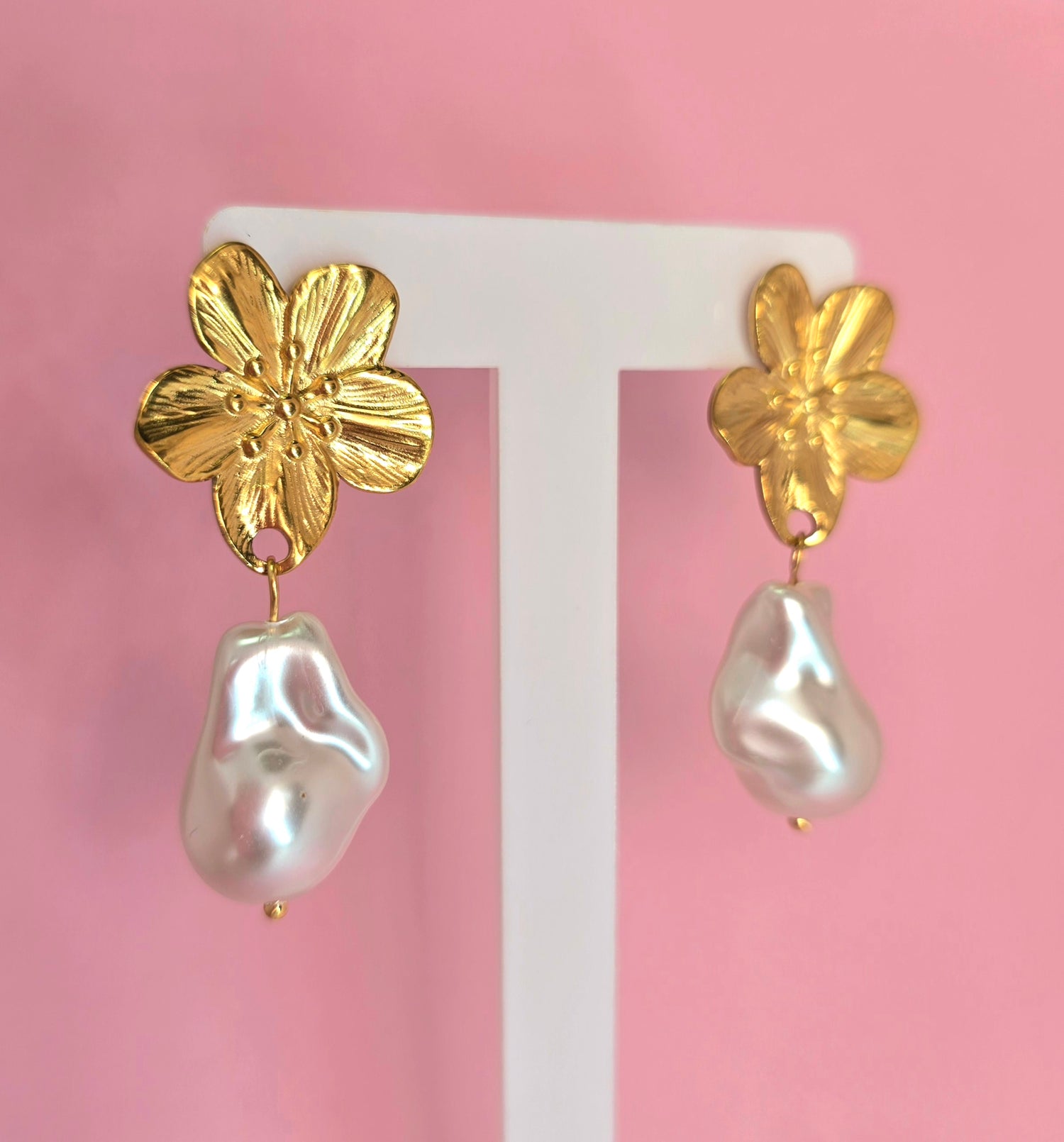 Aretes flor Brass