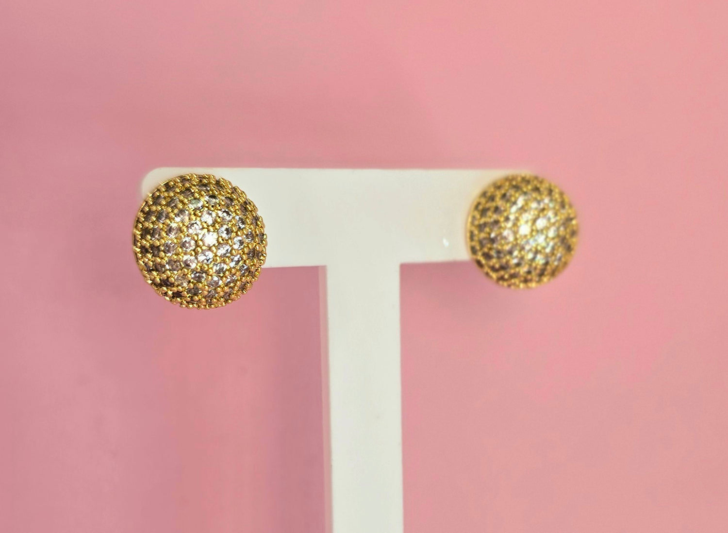 Brass media naranja de circones