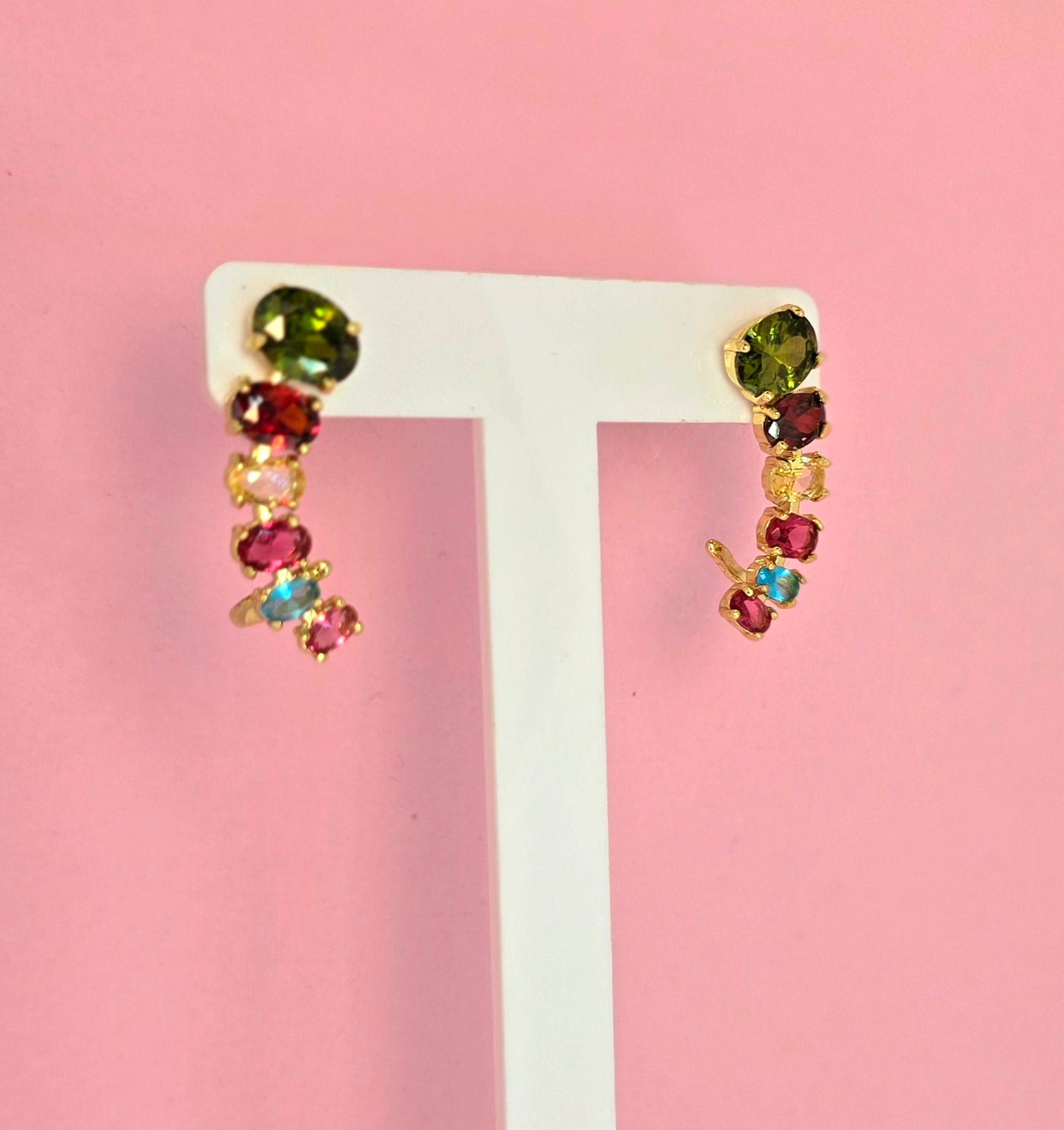 Brass earclimber multicolor