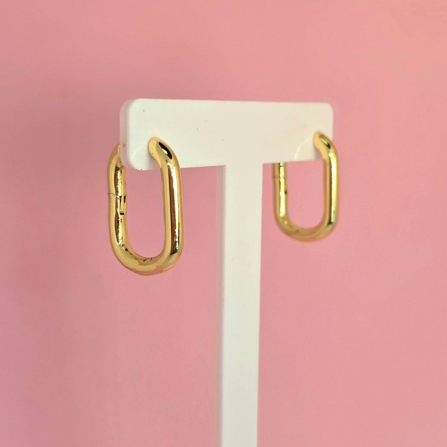 Brass Hoops lisas ovaladas 26mm