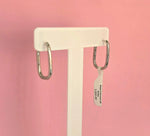 Brass hoops Ovaladas en plateado