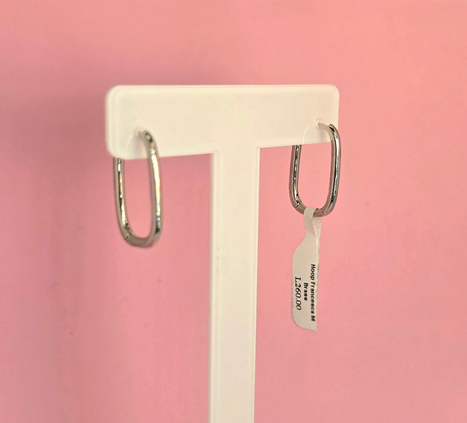 Brass hoops Ovaladas en plateado