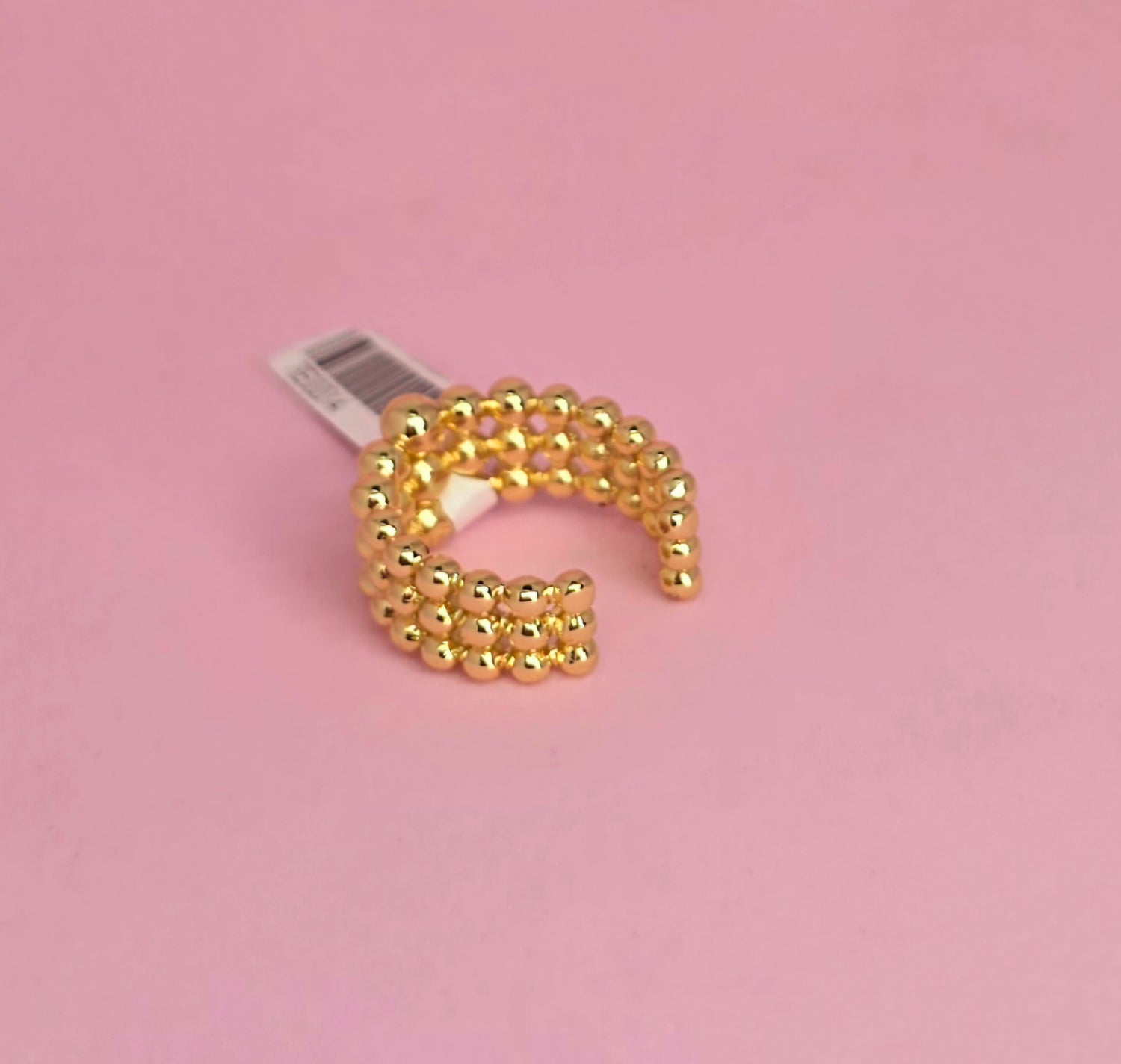 Brass Earcuff 3 lineas pelotitas