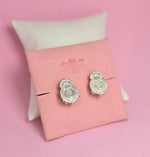 Aretes Virgencita silueta Plata