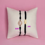 Pulsera Virgencita Halo de mini perlas Black