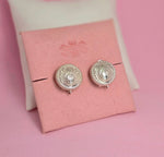 Aretes Virgencita redondos plata