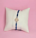 Pulsera Virgencita Halo de mini perlas Blue