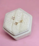 14k Circon Cuadrado 4mm transparente