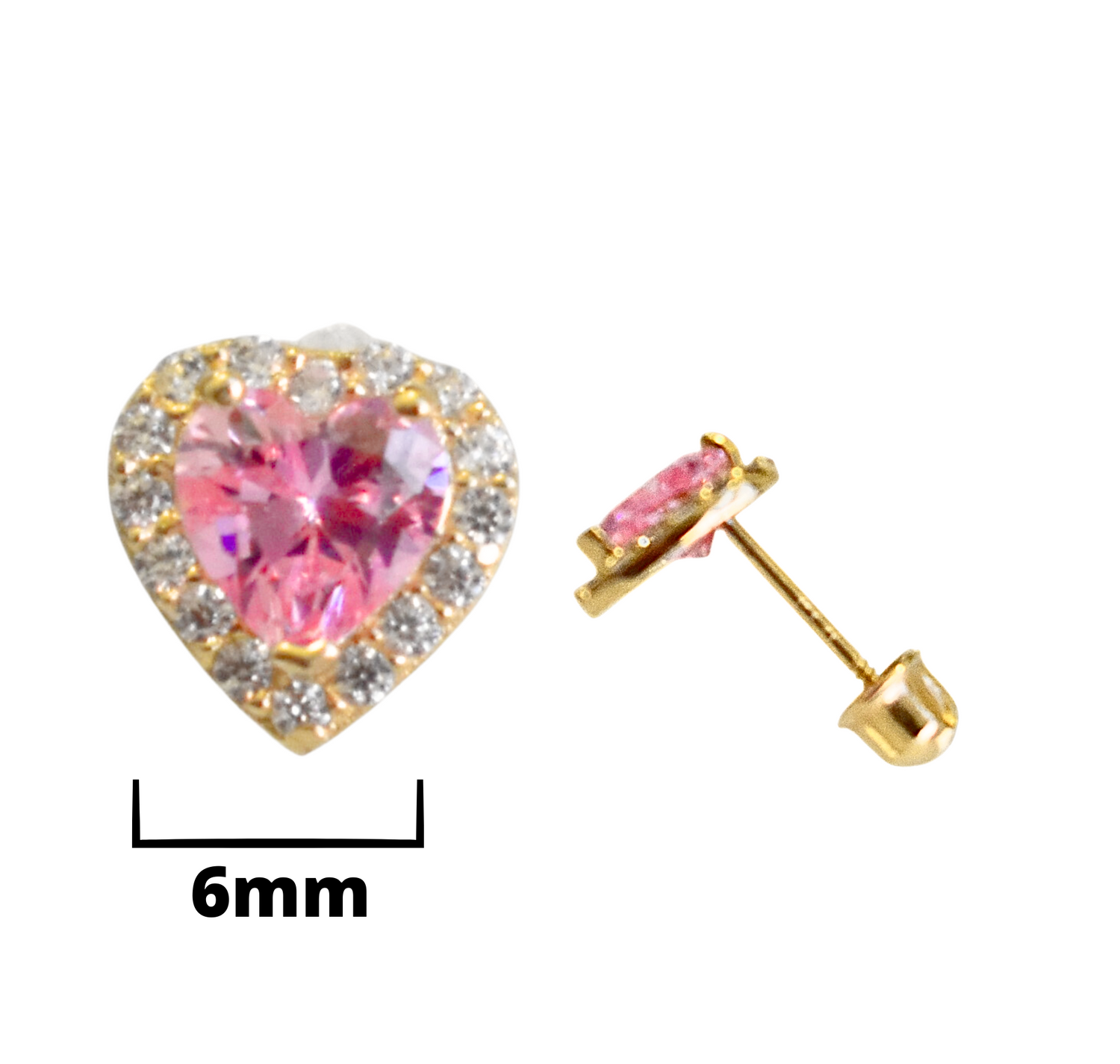 14K Corazon Princesa pink