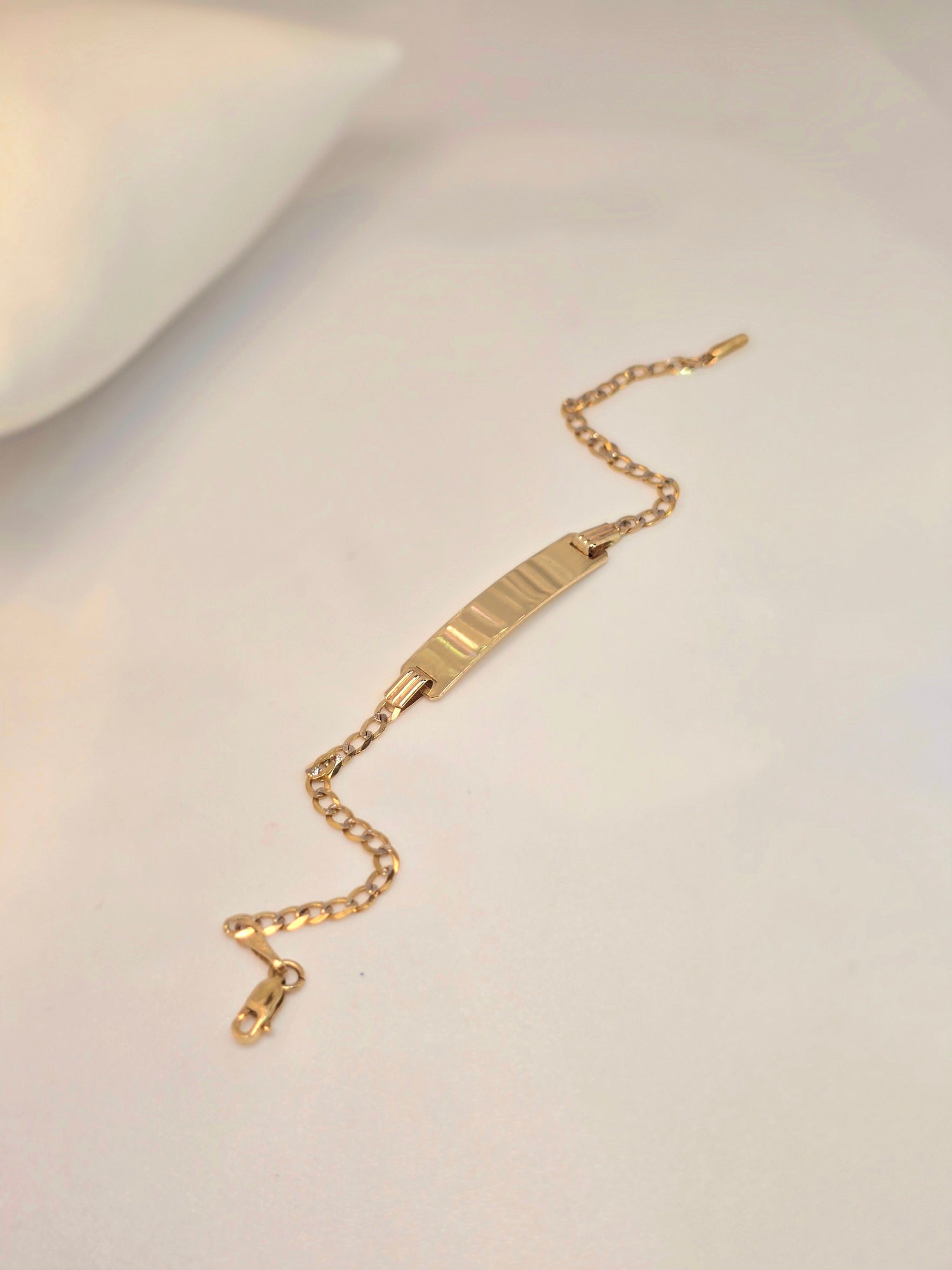 14k Pulsera niñ@ y plaquita