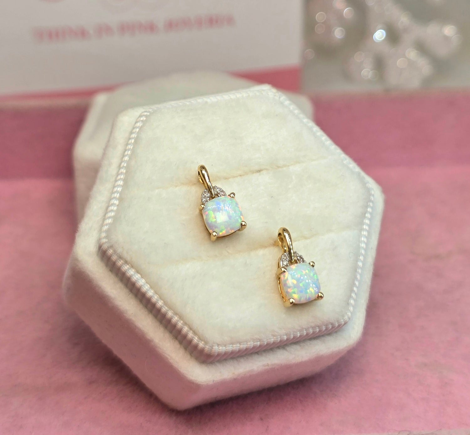 14k Aretes Ópalo real