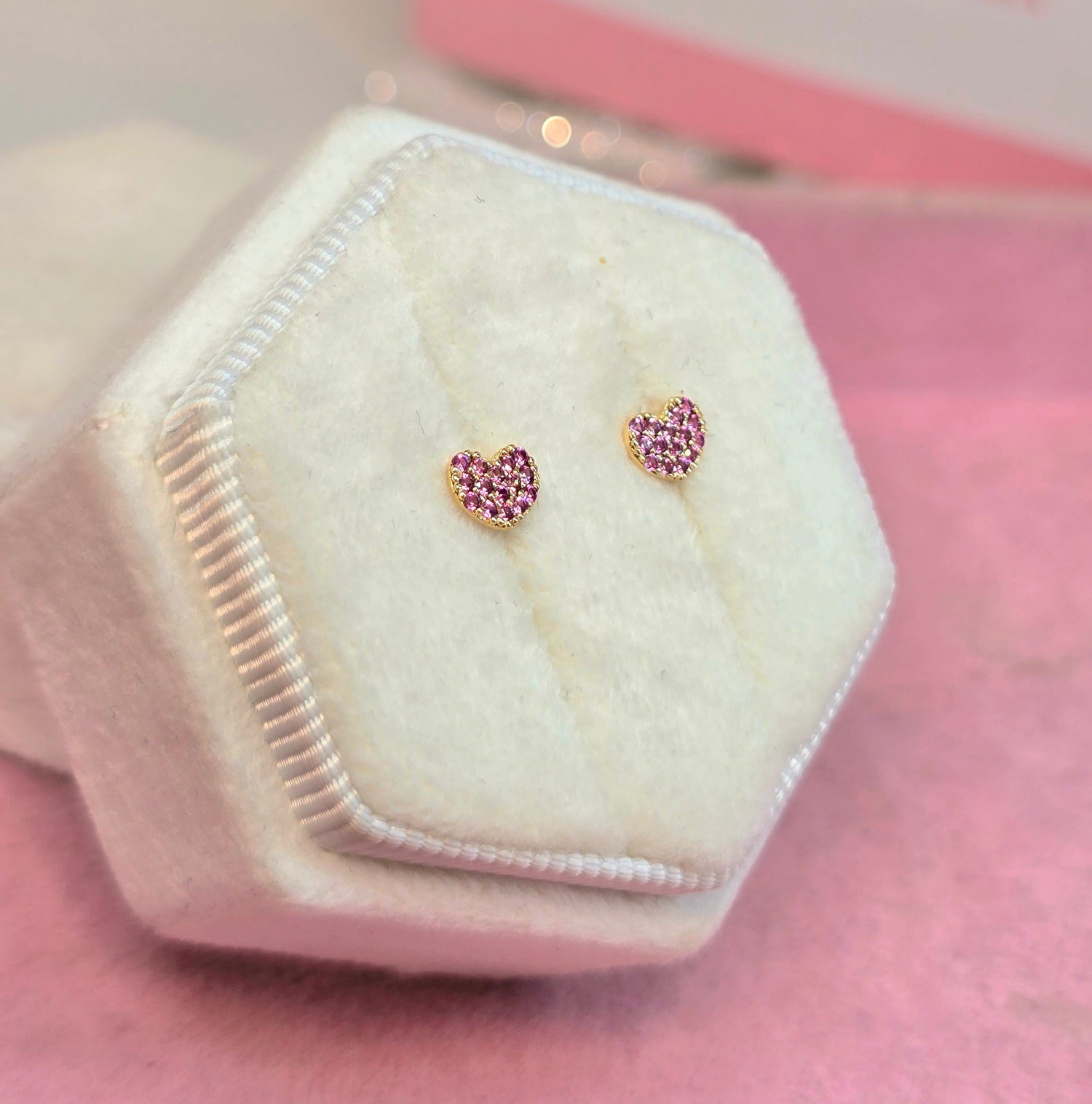 14k Corazon S en pink Circones