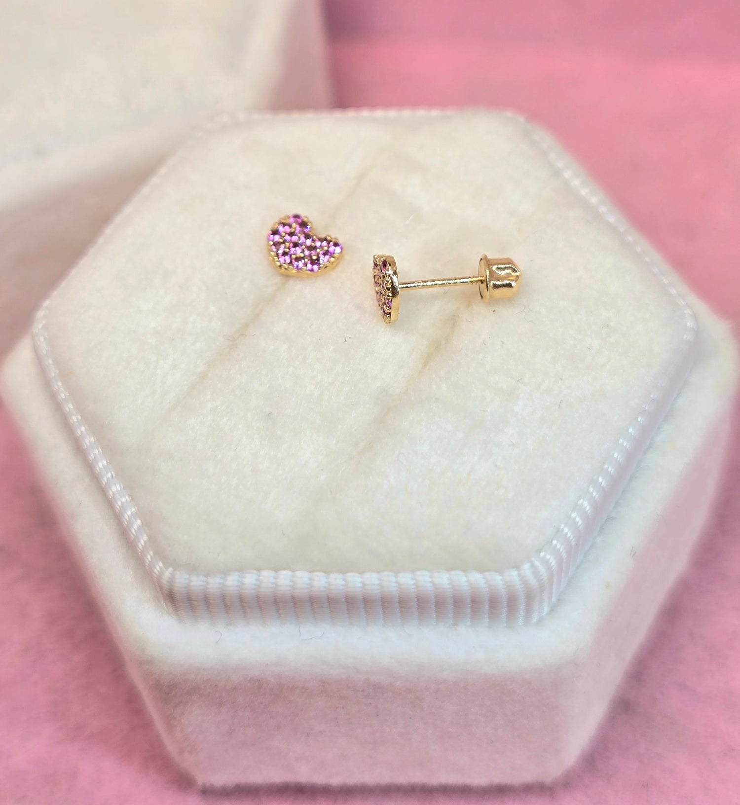 14k Corazon S en pink Circones