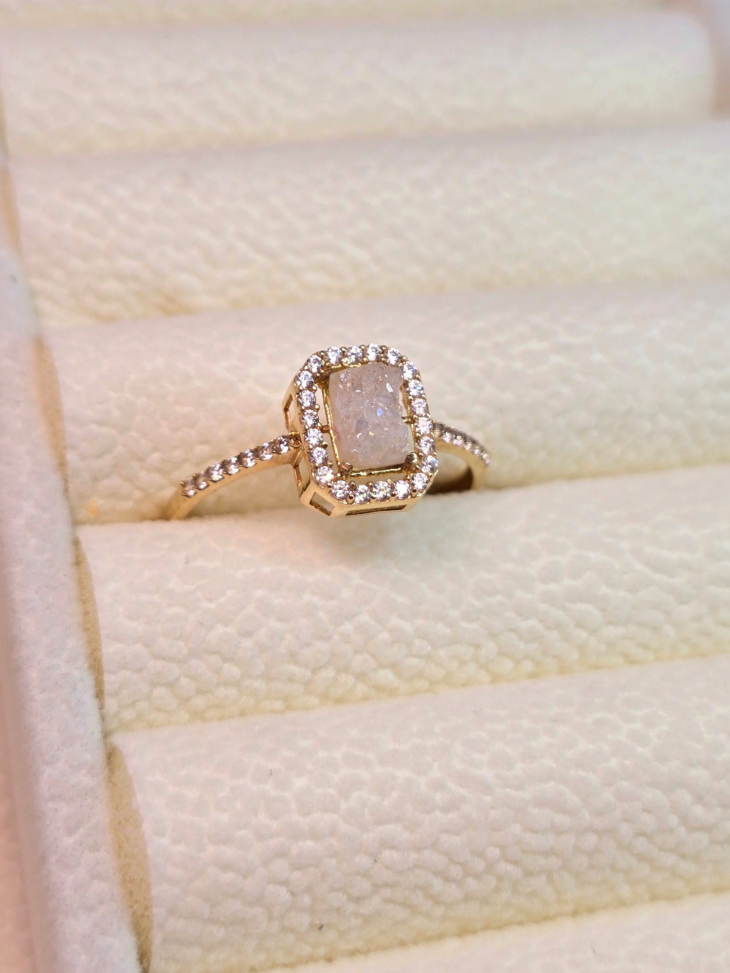 14K Anillo Piedra Druzy de agata