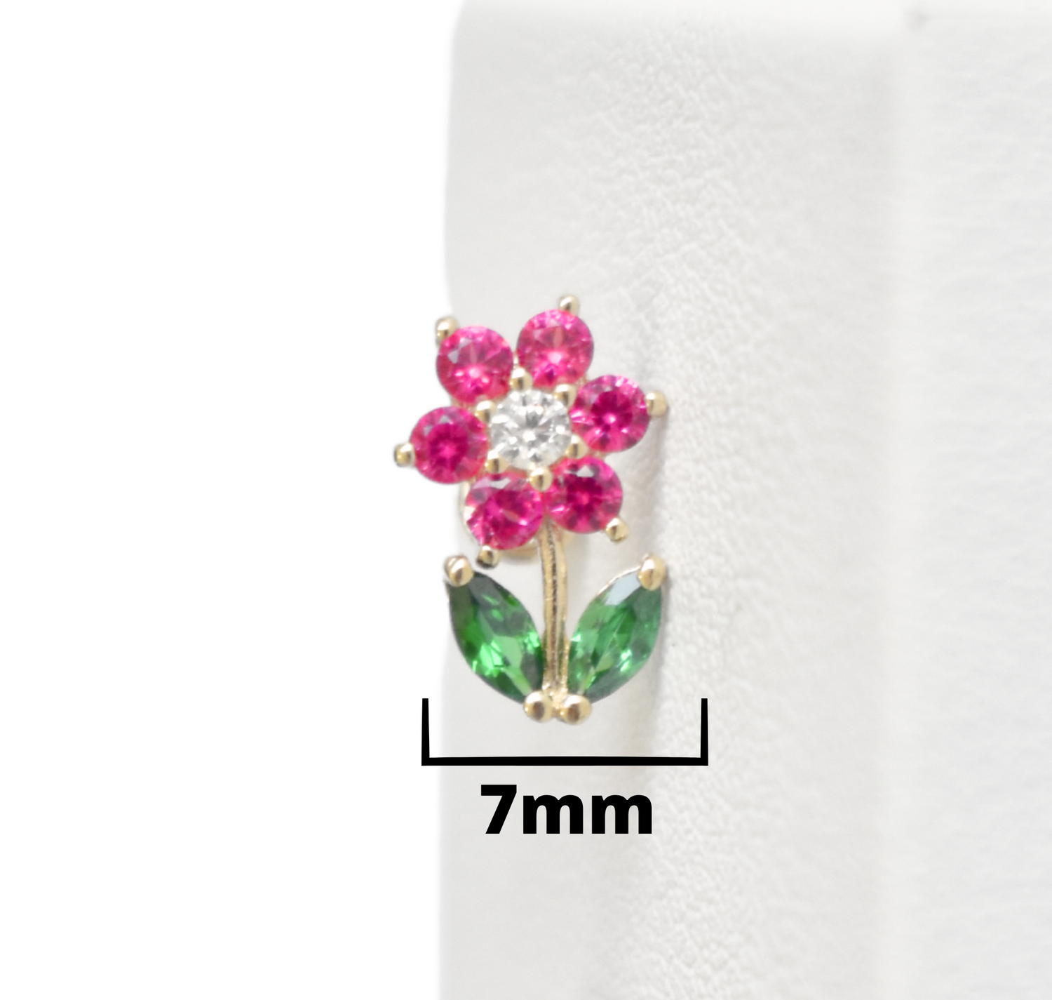 14K Enroscable Flor pink