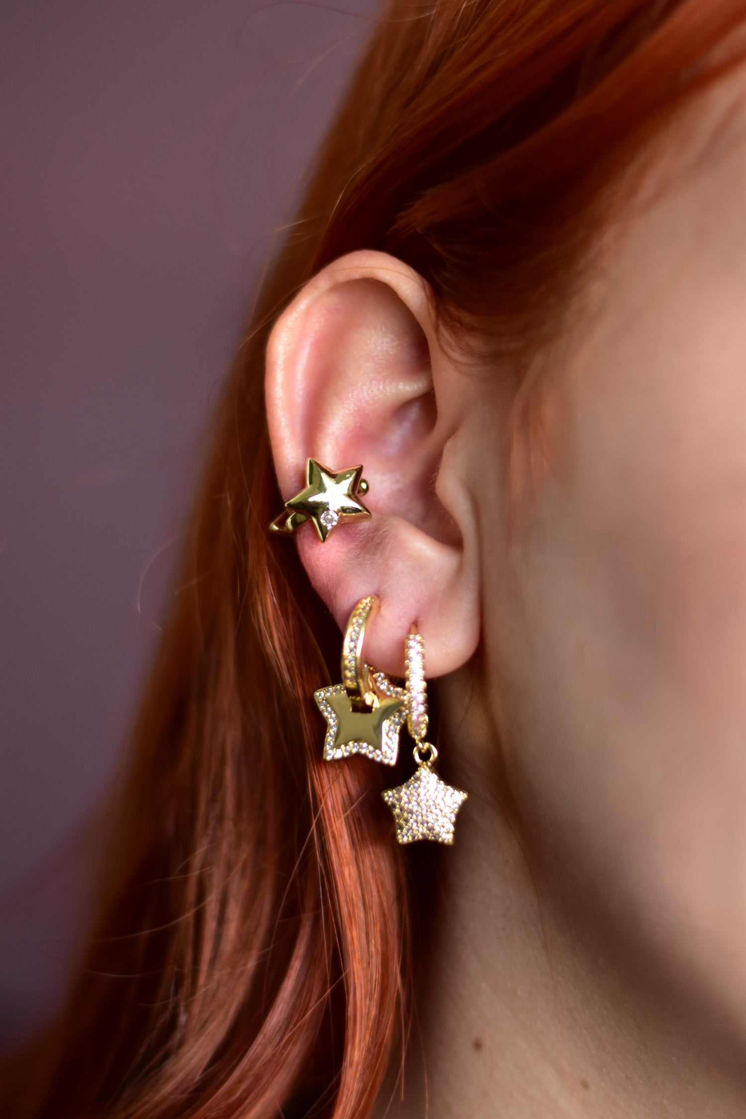 Brass earcuff Galilea de estrella