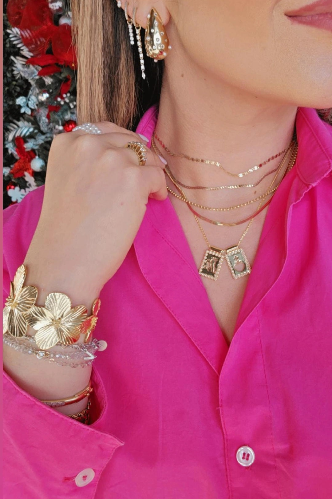 Pulsera Flor Grande Brass